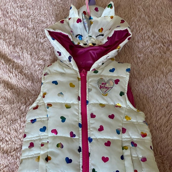 NEW Betsy Johnson Unicorn Puffy Vest - Picture 2 of 2